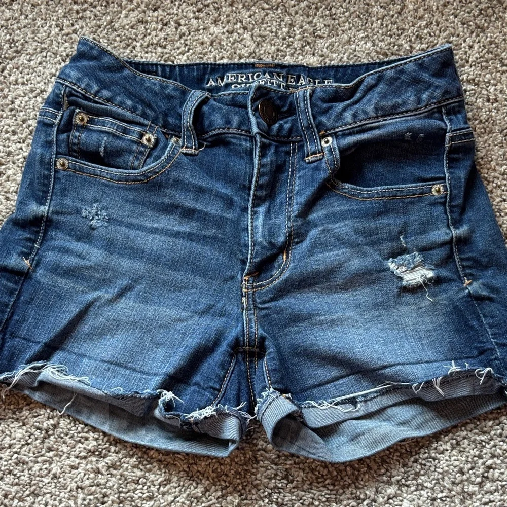 High-Rise Shortie Jean Shorts